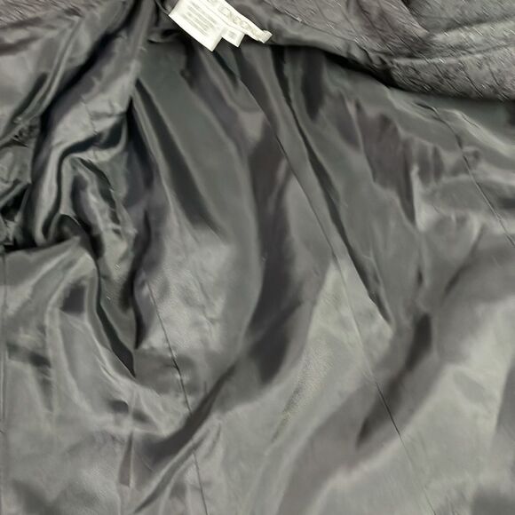 KASPER  Wool Blend Black Tailored Swiss Dot Velvet Trim Jacket Blazer Size 14 - Picture 7 of 8